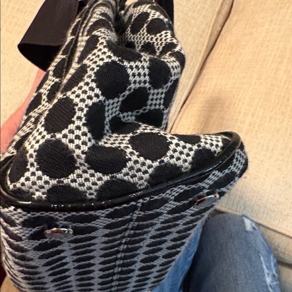 Talbots Black and White Polka Dot Shoulder Bag - Picture 6 of 7